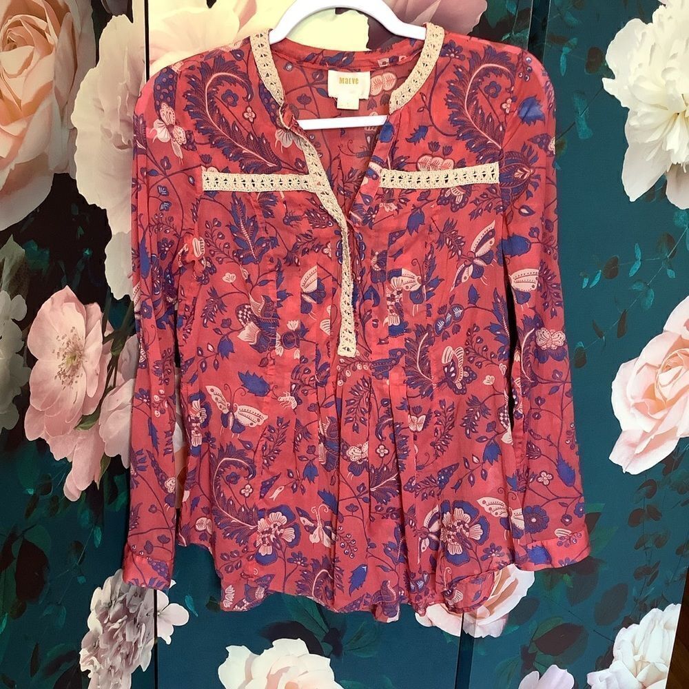 Maeve Abella Pintuck Blouse